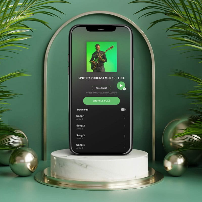 Spotify Podcast Mockup Free PSD Template