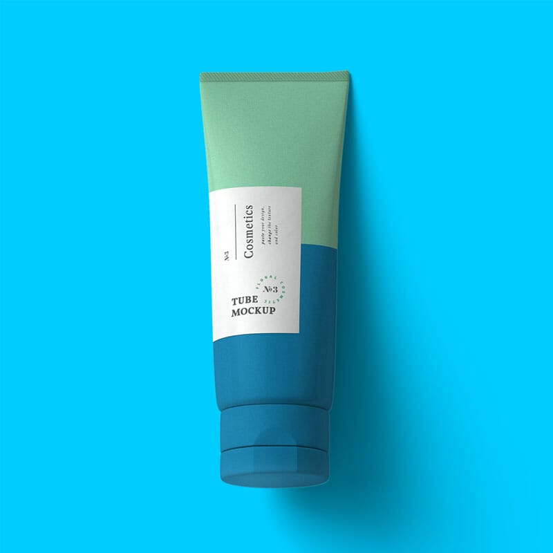 Top View Free Cosmetics Tube Mockup PSD