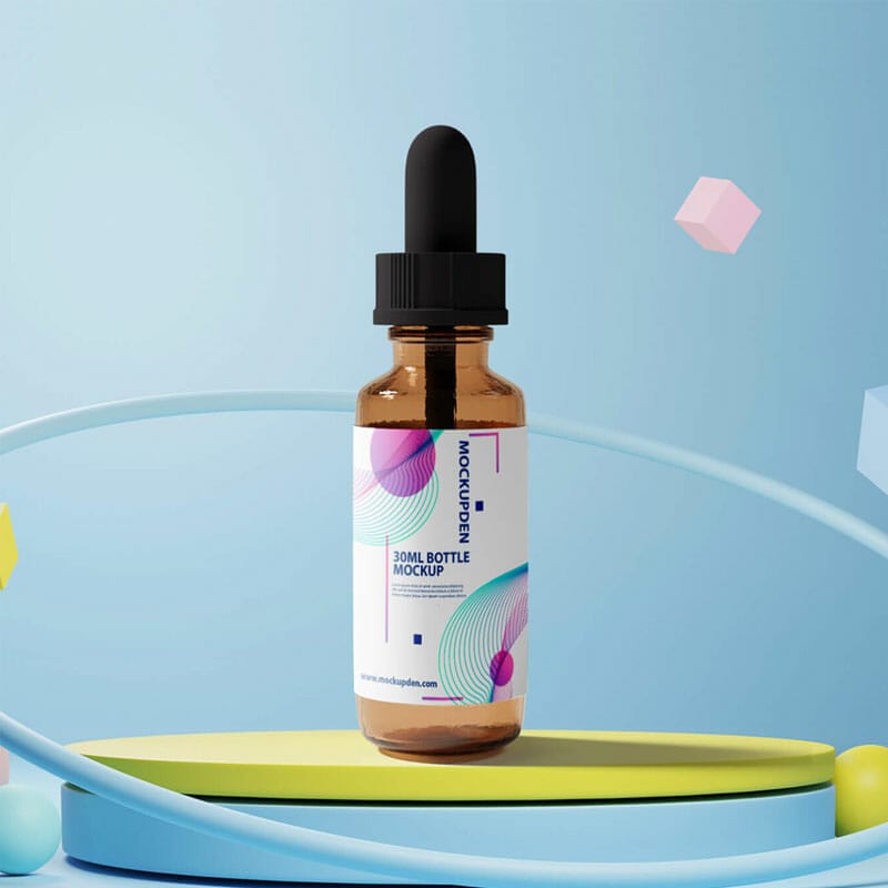Free 30ml Bottle Mockup PSD Template