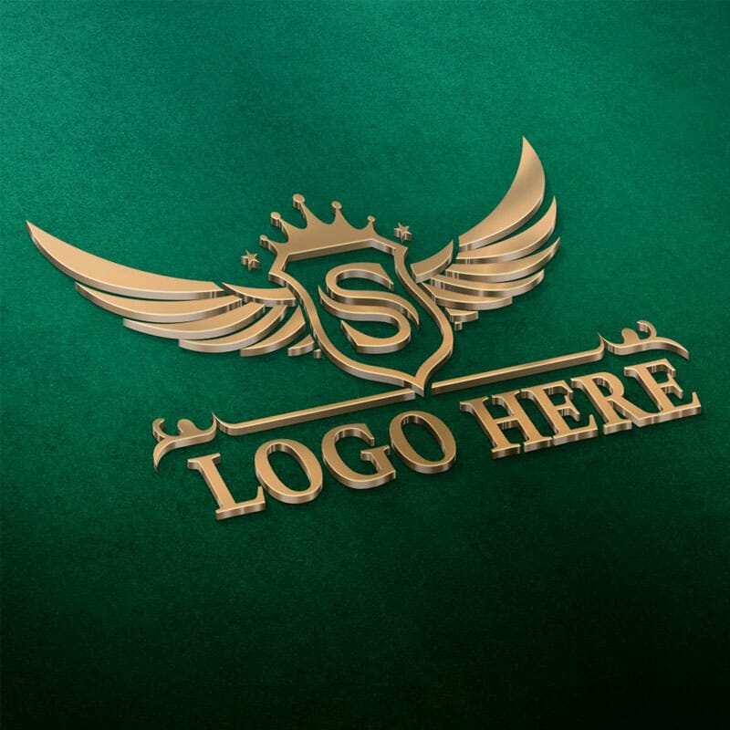 Free 3D Golden Logo Mockup PSD