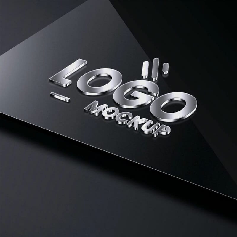 Free 3D Metal Logo Mockup PSD