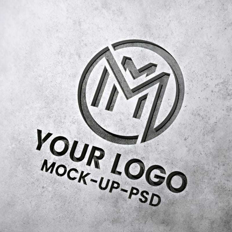 Free 3D Stone Logo Mockup PSD
