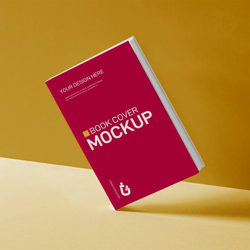 Free 3D Tilted Book Cover Mockup PSD