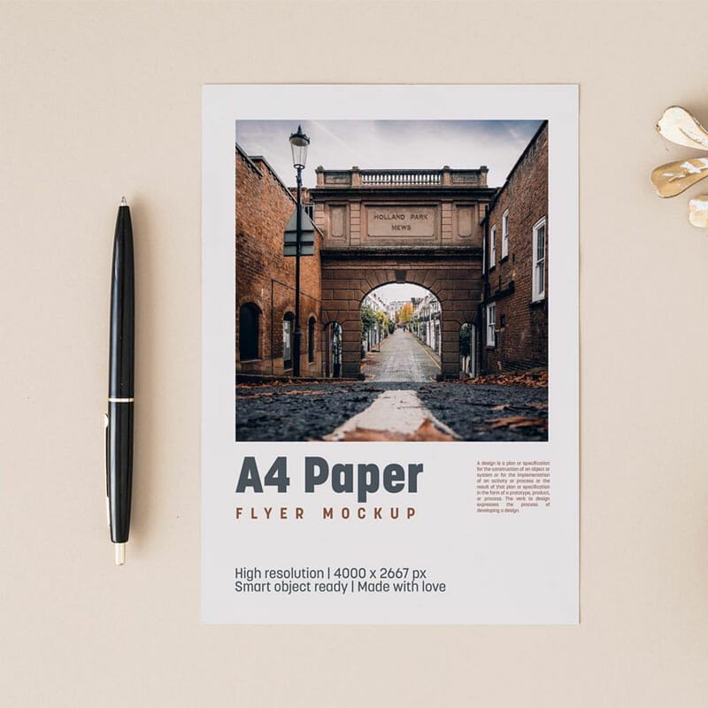 Free A4 Flyer Mockup PSD » CSS Author