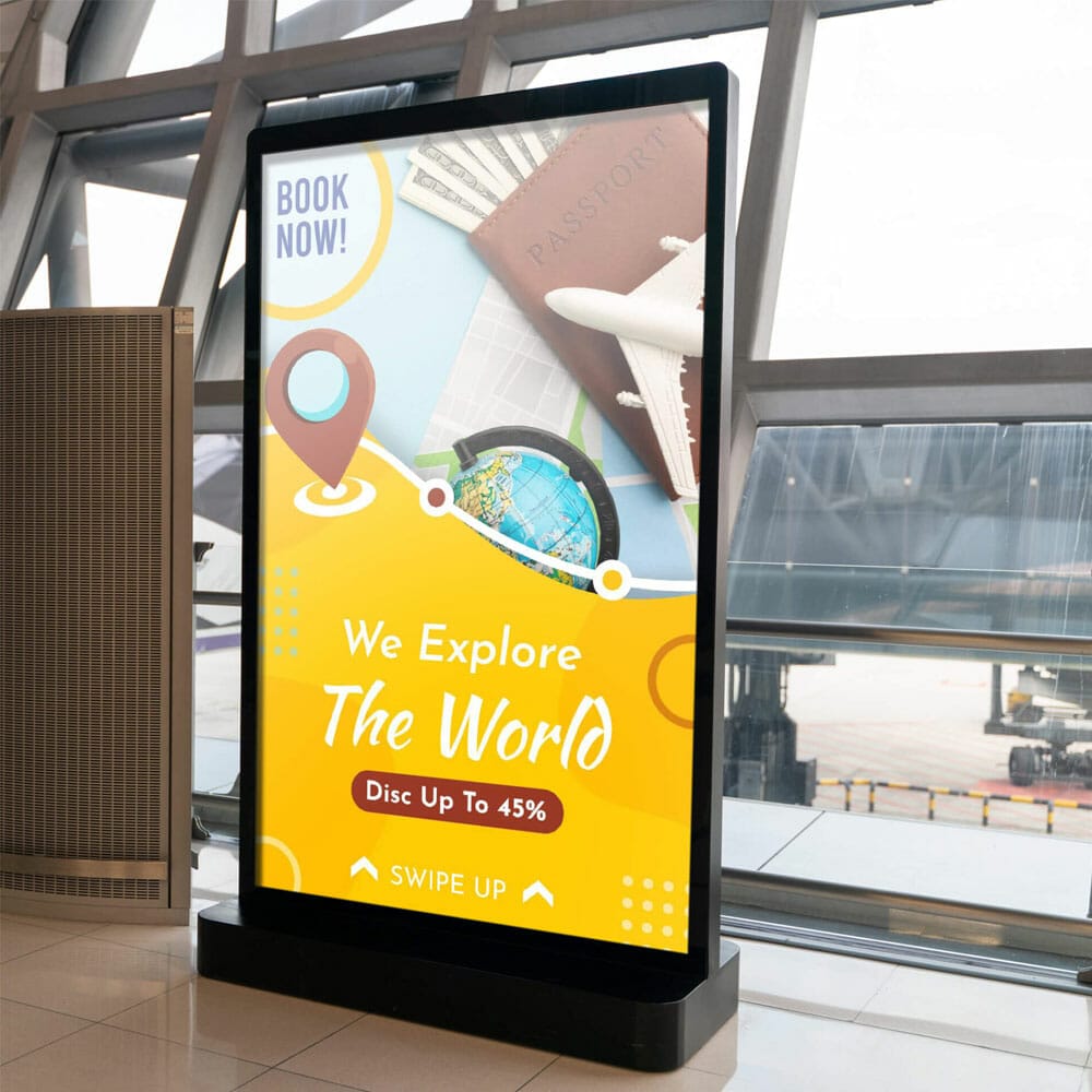 Free Airport Display Stand Mockup PSD Template