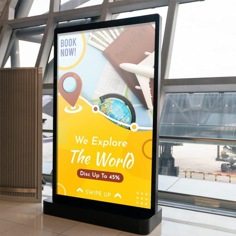 Free Airport Display Stand Mockup PSD Template