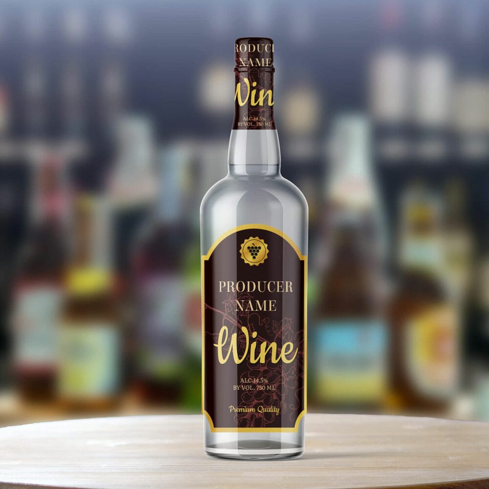 Free Alcohol Bottle Mockup PSD Template