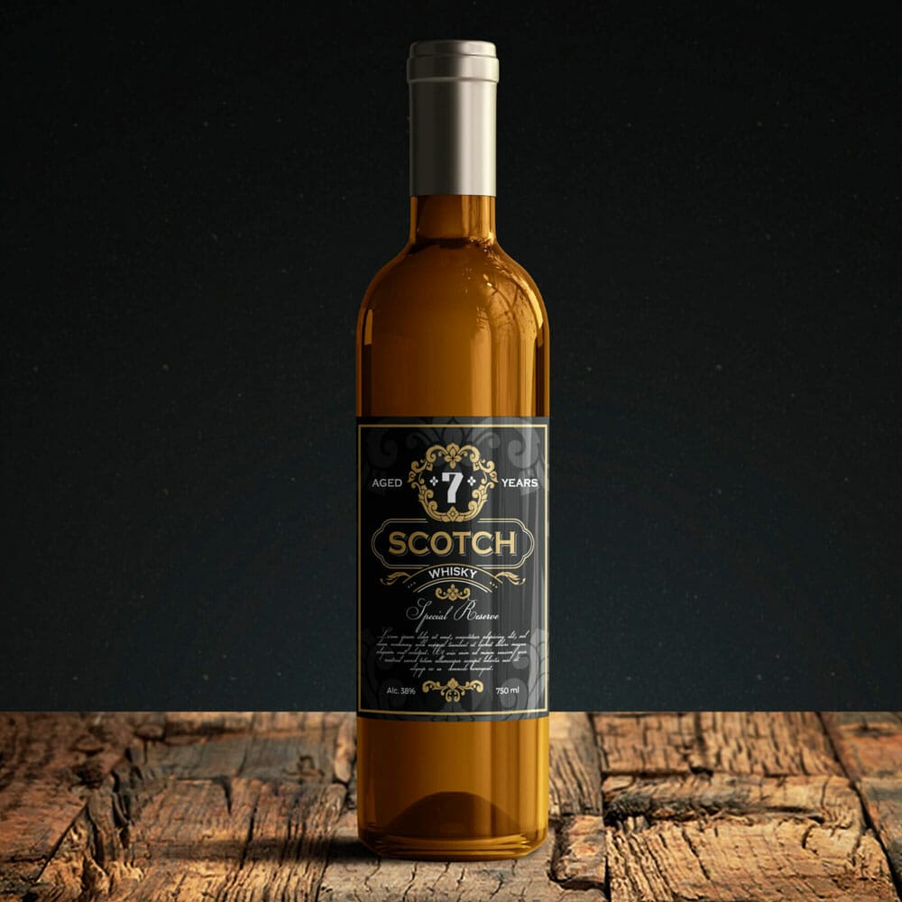 Free Alcohol Bottle Mockup PSD Template