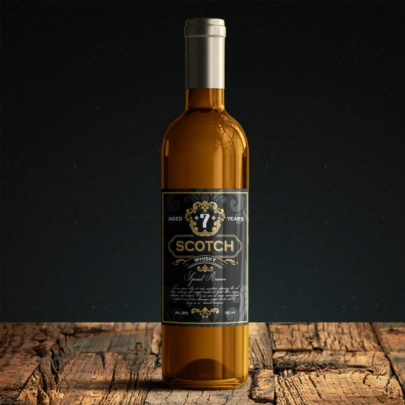 Free Alcohol Bottle Mockup PSD Template