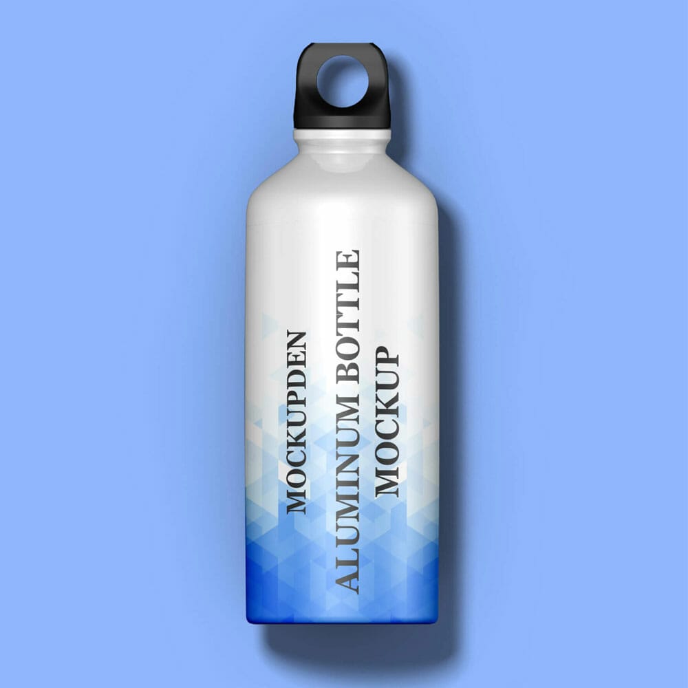Free Aluminum Bottle Mockup PSD Template