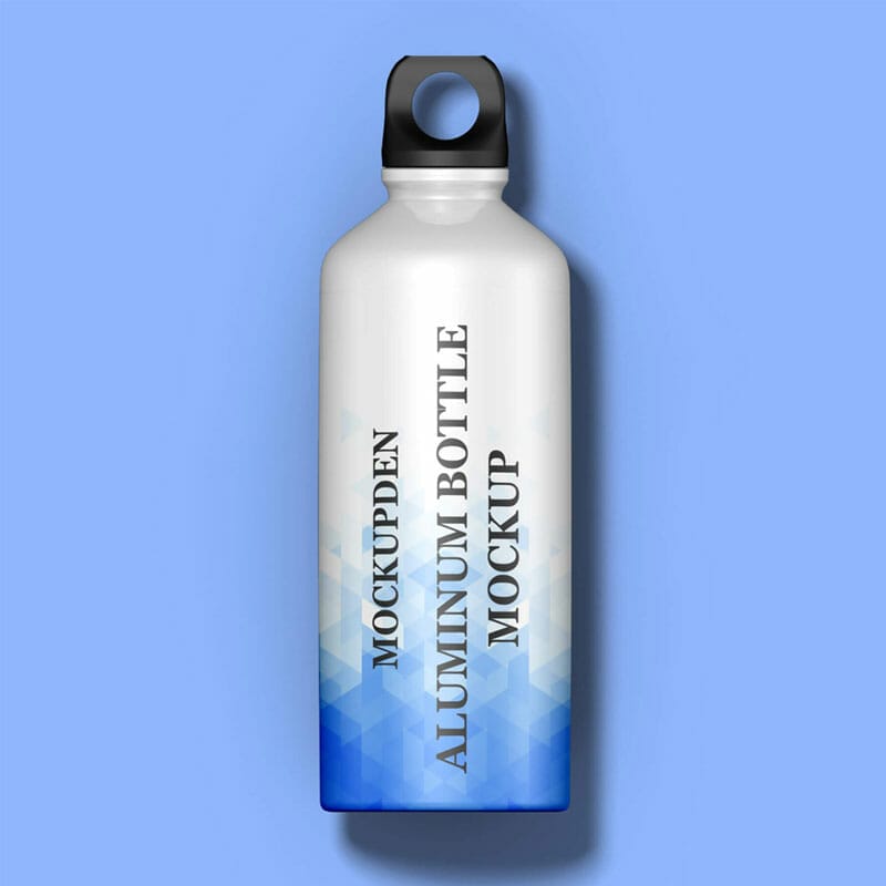Free Aluminum Bottle Mockup PSD Template
