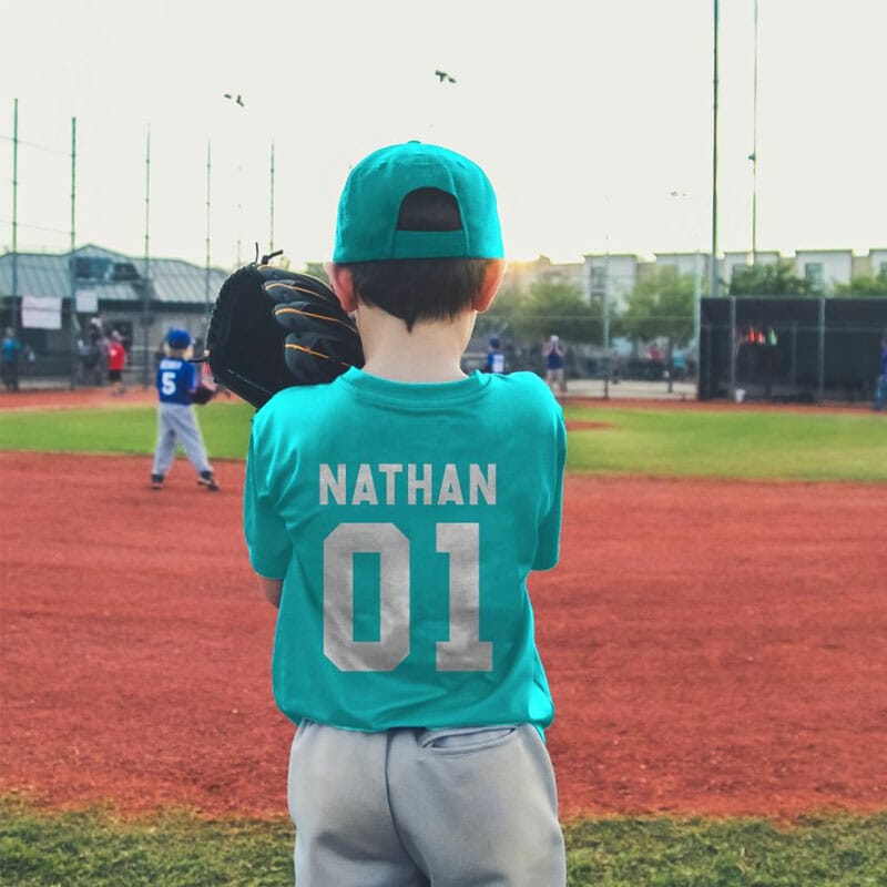 Free Baseball Player T-shirt Mockup PSD