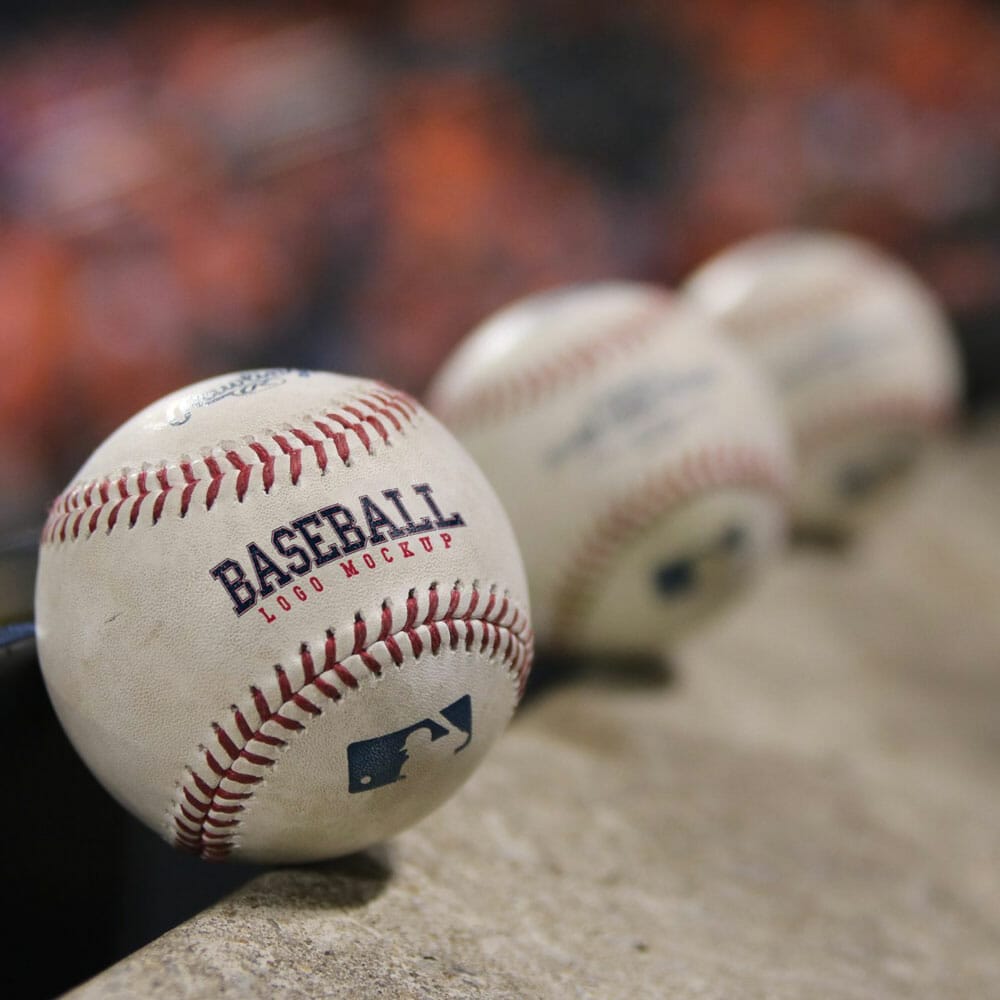 Free Baseball Realistic Logo Mockup PSD