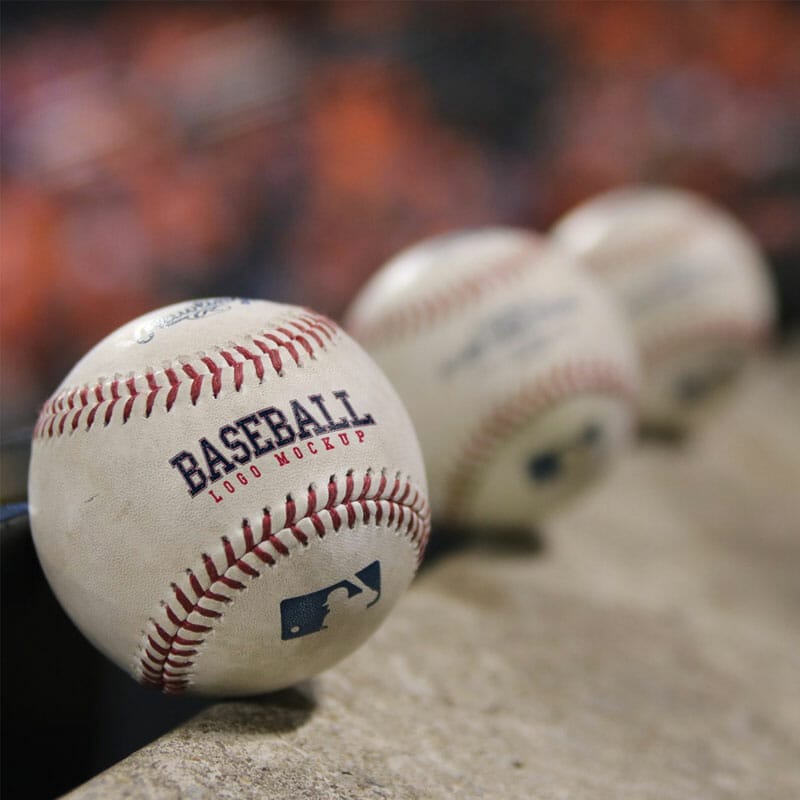 Free Baseball Realistic Logo Mockup PSD