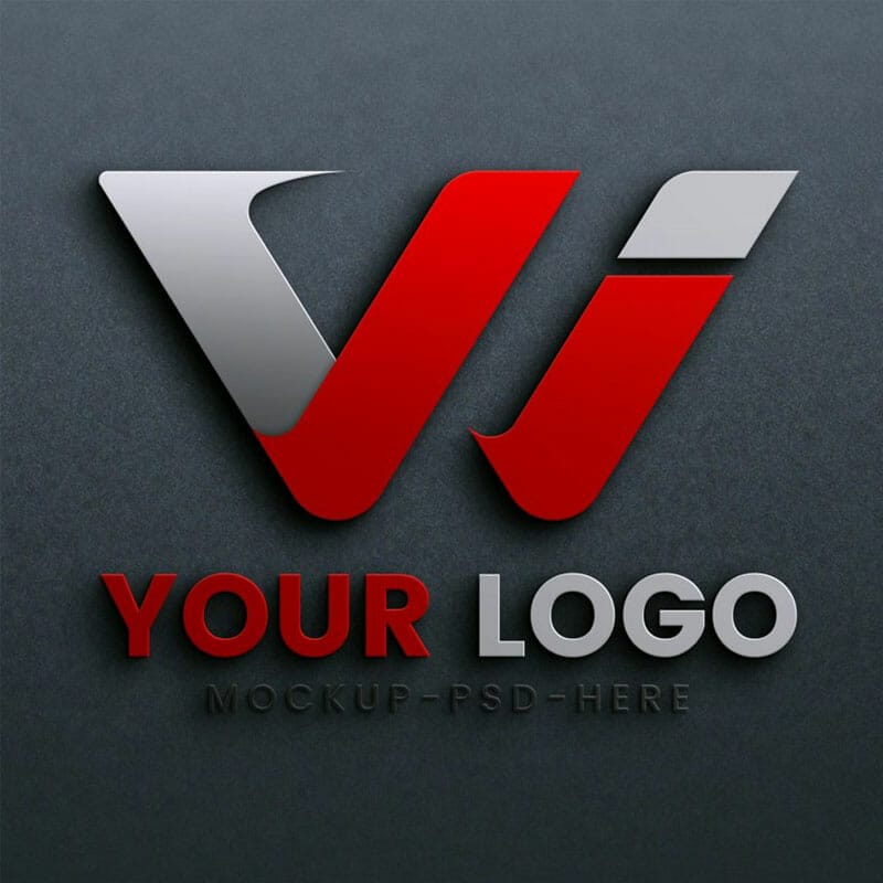 Free Black Wall Logo Design Mockup PSD