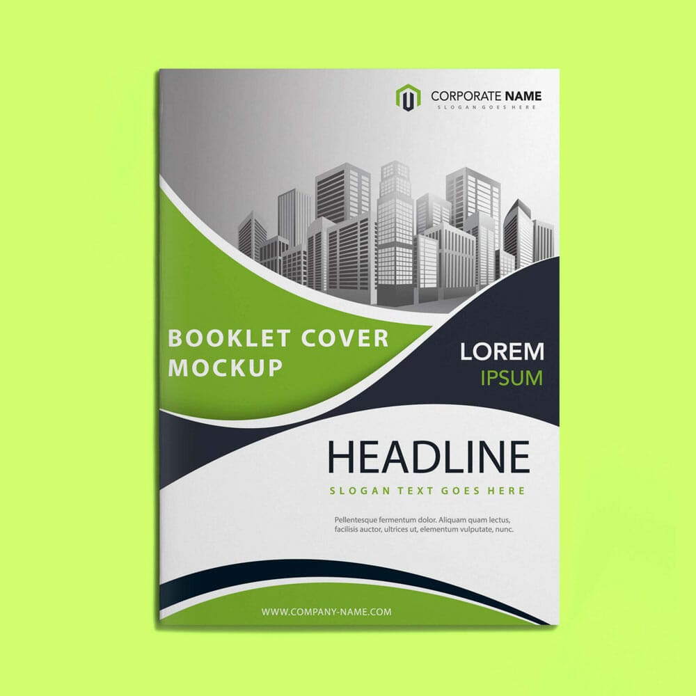 Free Booklet Cover Mockup PSD Template