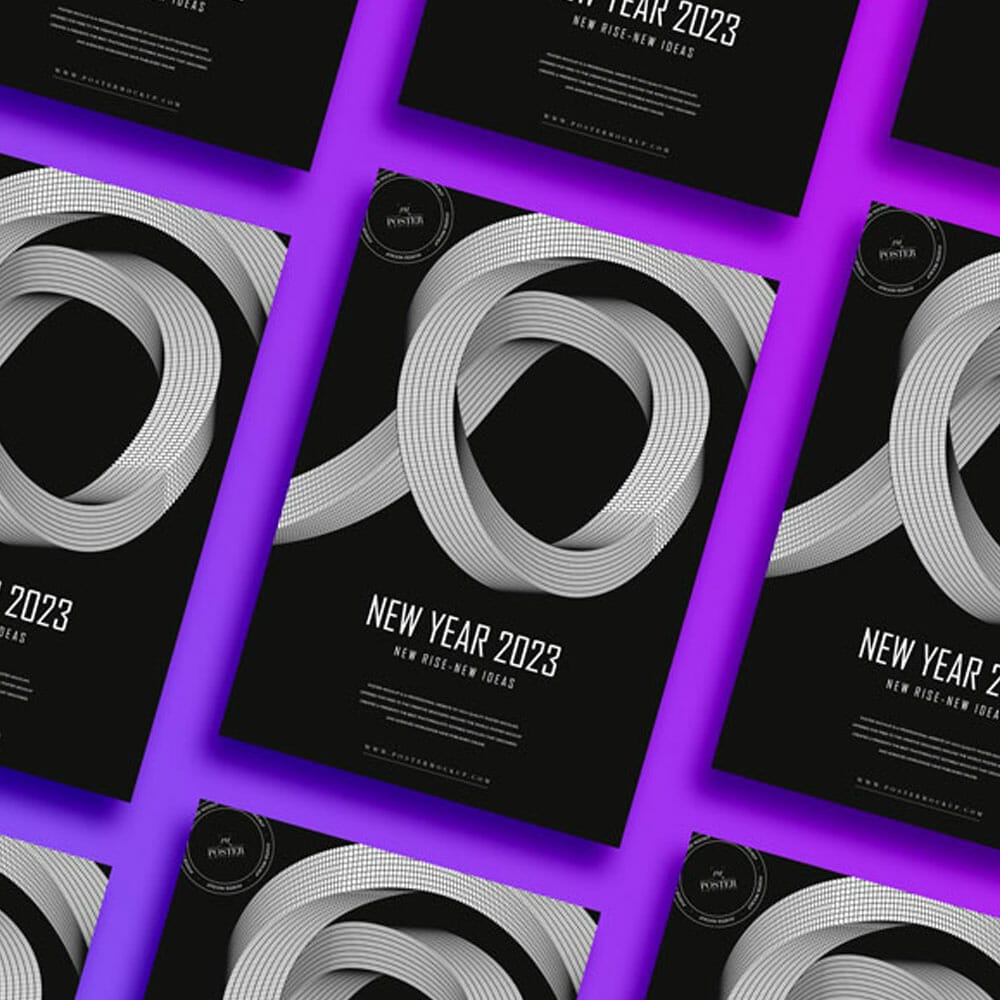 Free Brand Advertising A3 Poster Mockup PSD