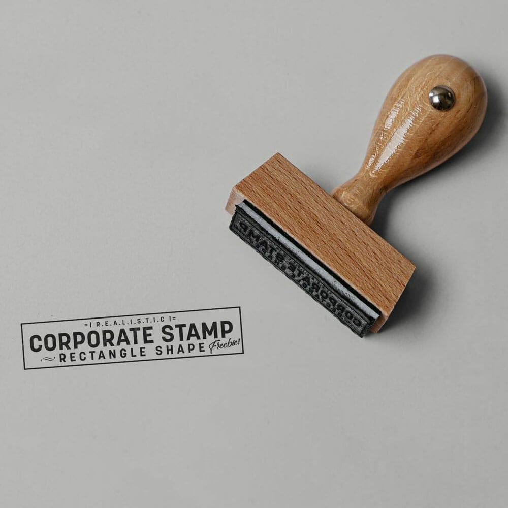 Free Brown Wooden Stamp Mockup PSD