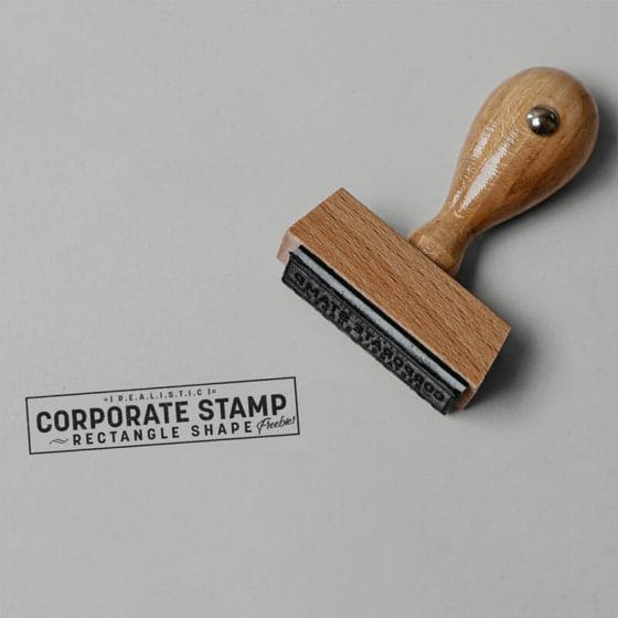 Free Brown Wooden Stamp Mockup PSD