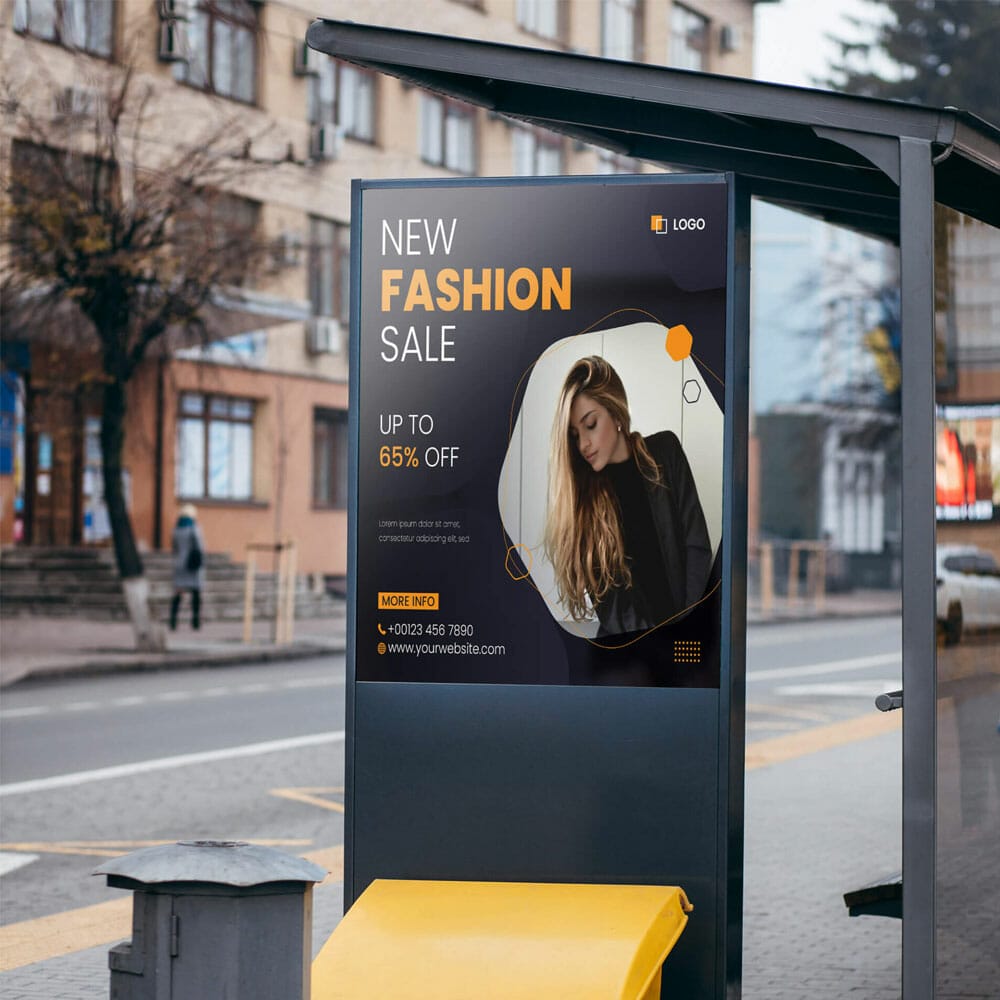 Free Bus Shelter Mockup PSD Template