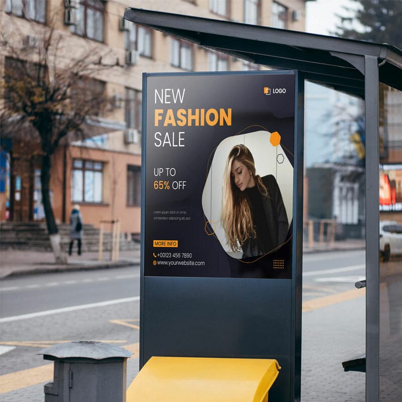 Free Bus Shelter Mockup PSD Template