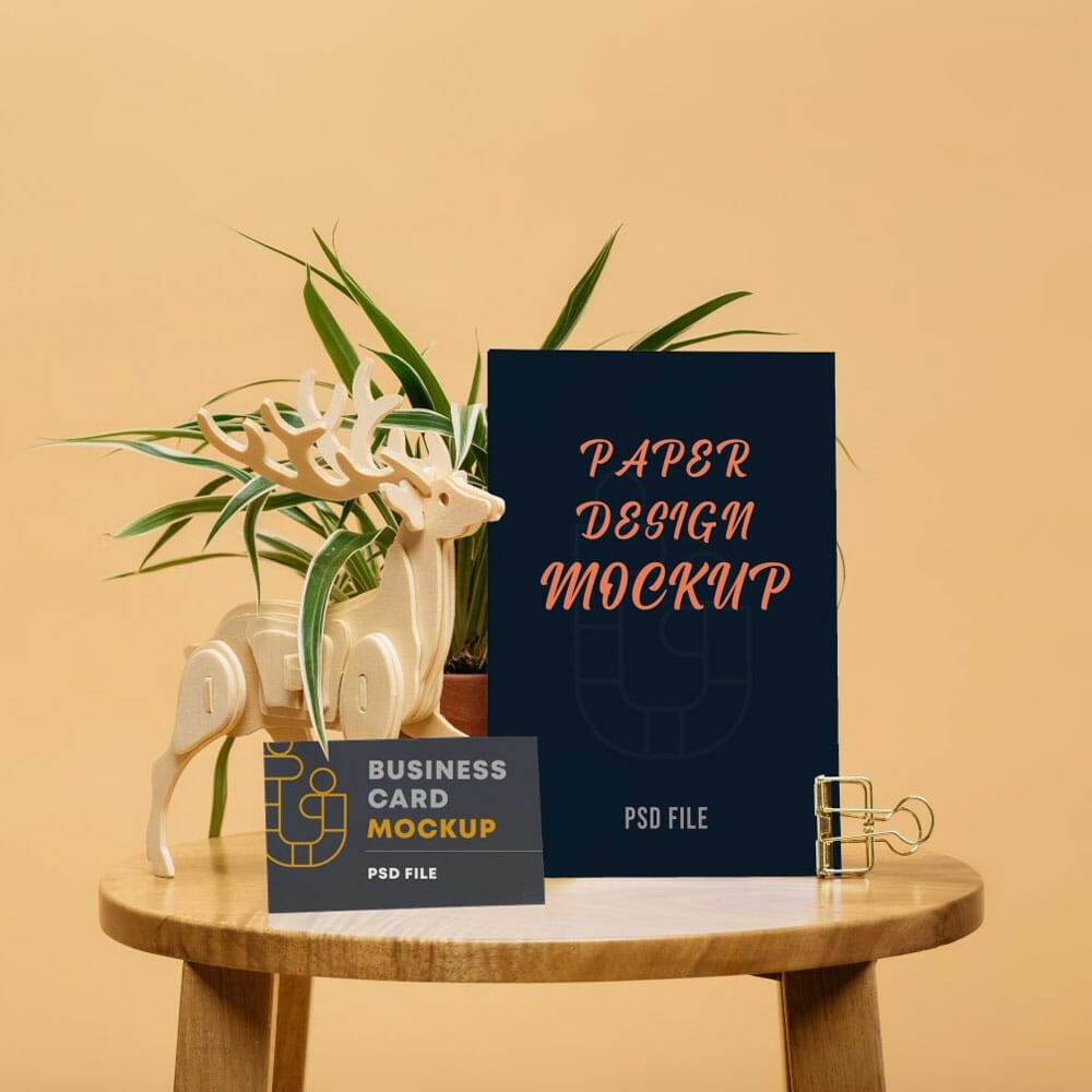 Free Card And Paper Design Mockup PSD