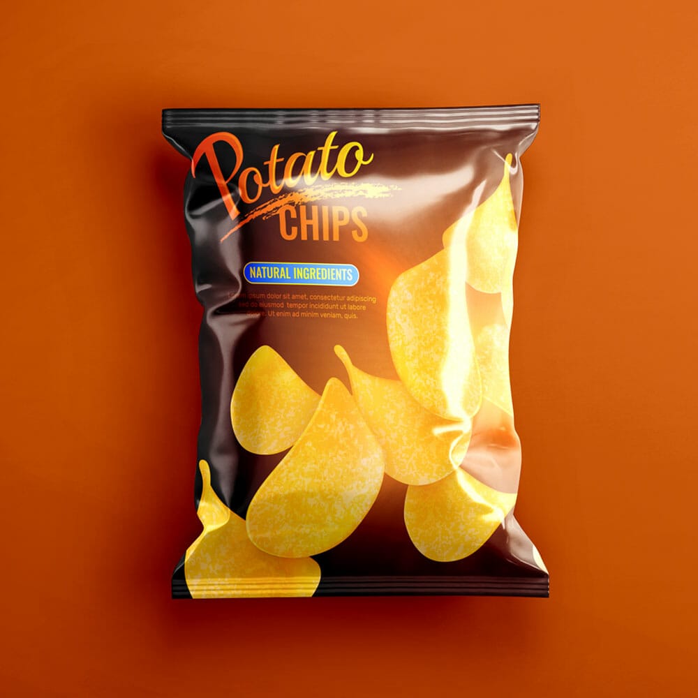 Free Chips Packaging PSD Mockup