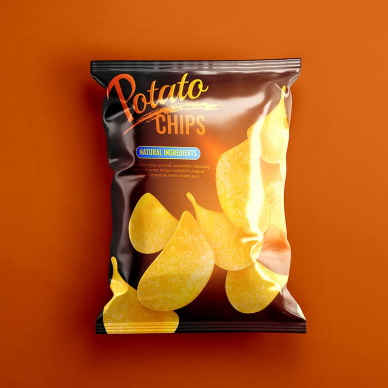 Free Chips Packaging PSD Mockup
