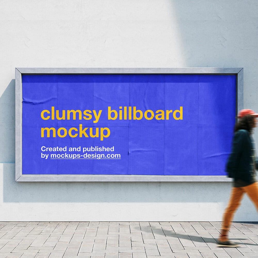 Free Clumsy Billboard Mockup PSD