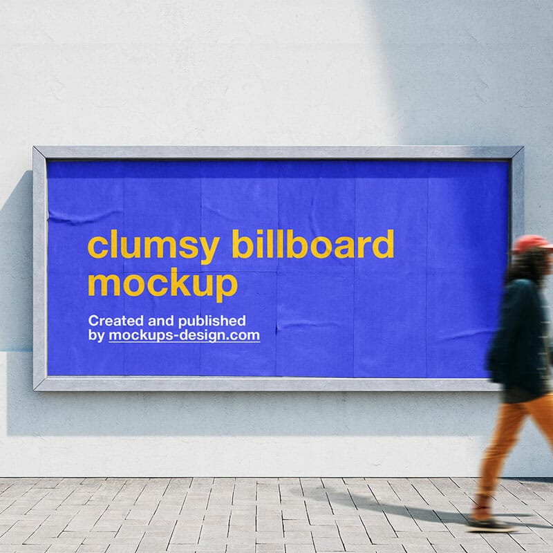 Free Clumsy Billboard Mockup PSD