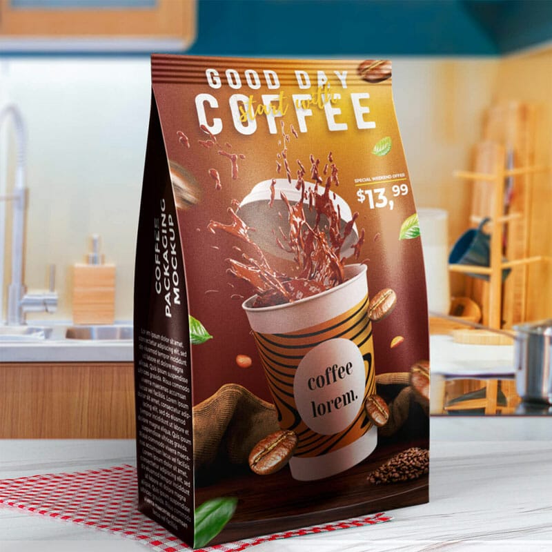 Free Coffee Packaging Mockup PSD Template