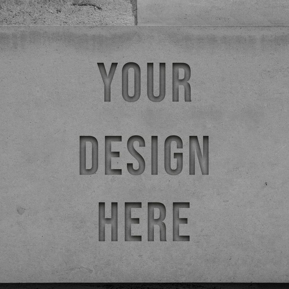 Free Concrete Engrave Effect Design Logo Mockup PSD