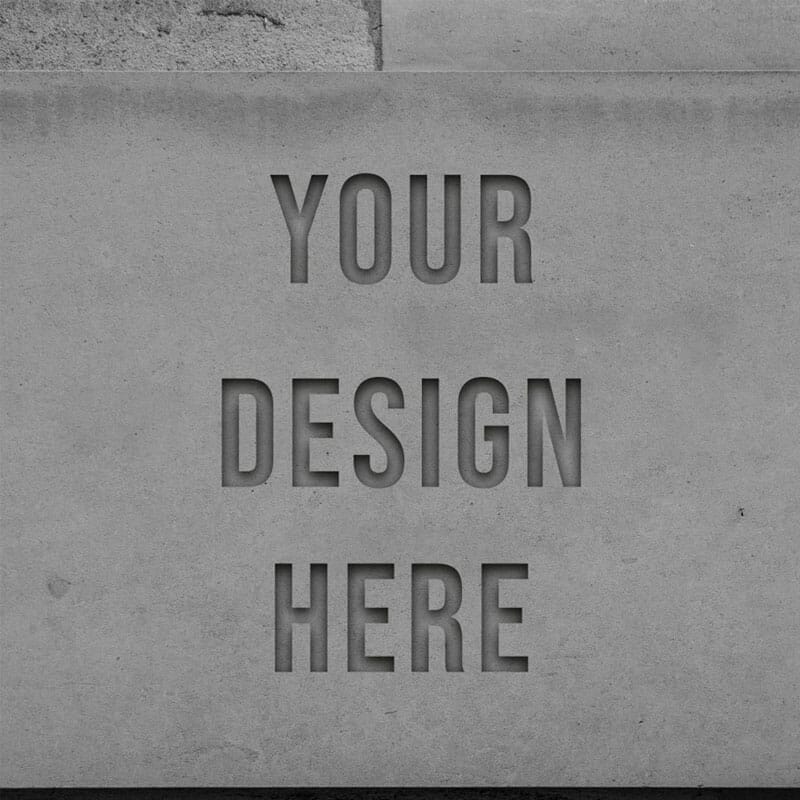 Free Concrete Engrave Effect Design Logo Mockup PSD