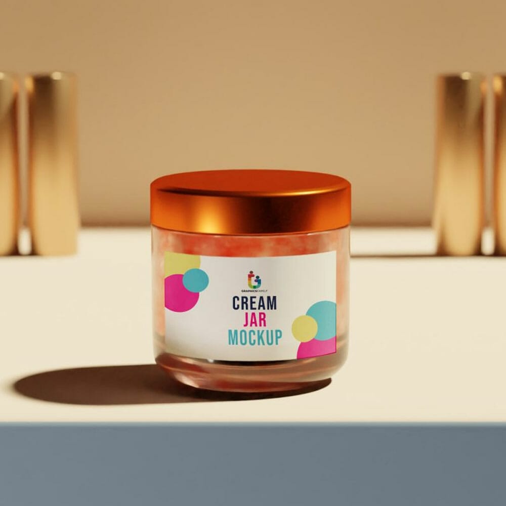 Free Cream Jar Mockup PSD