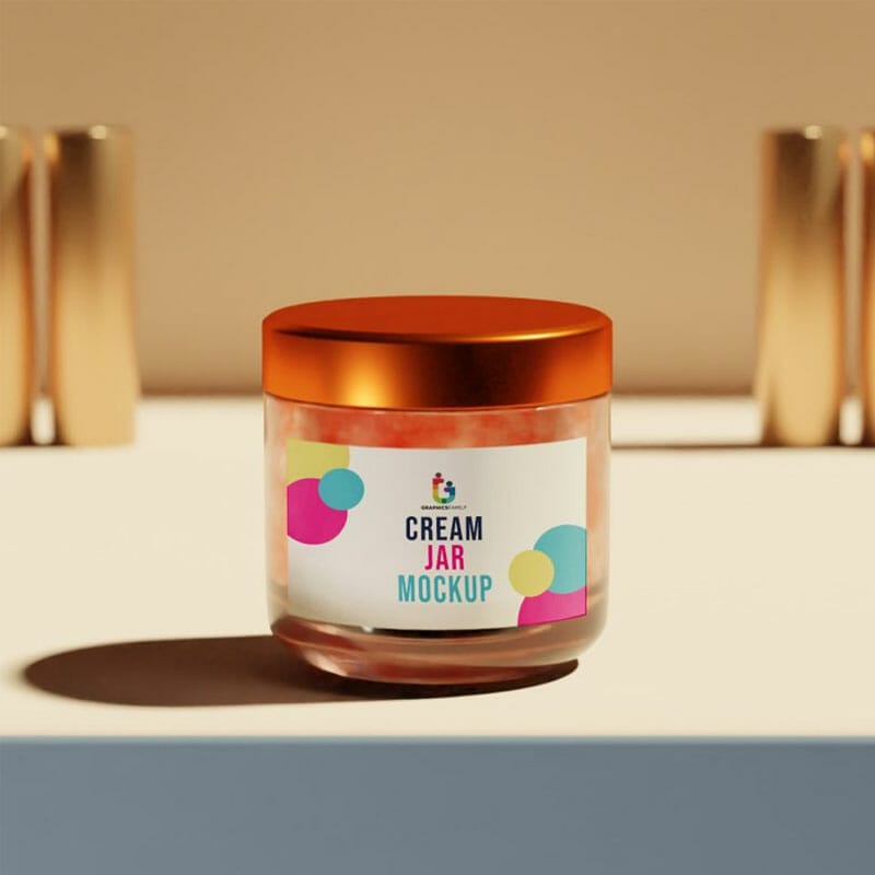 Free Cream Jar Mockup PSD