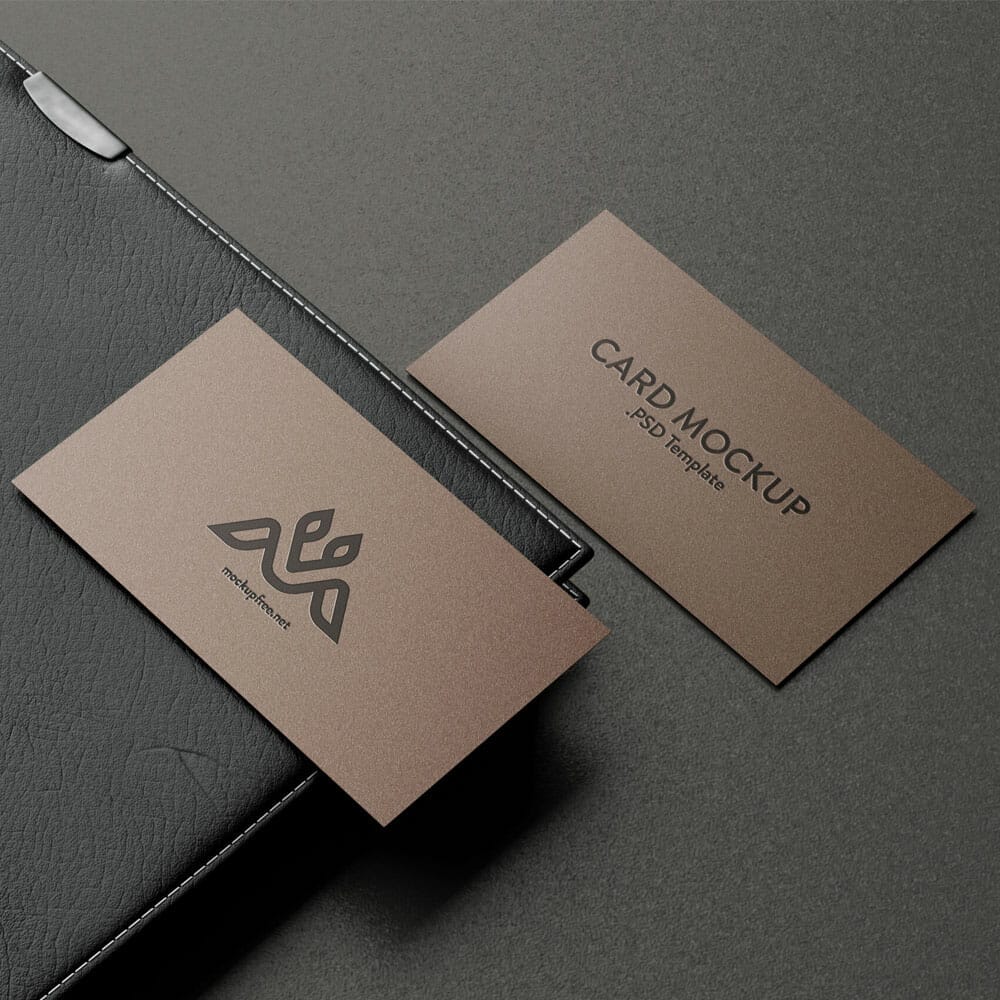 Free Dark Business Card Mockups PSD