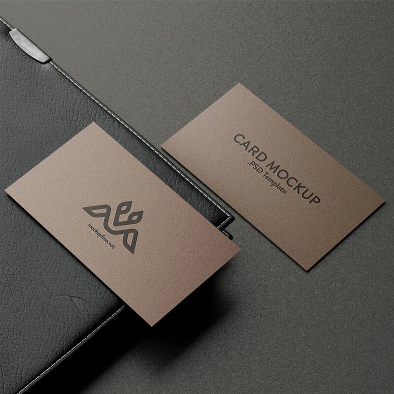 Free Dark Business Card Mockups PSD