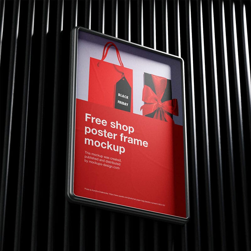 Free Dark Poster Frame Mockup PSD » CSS Author