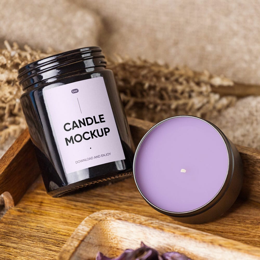 Free Double Candle Mockup PSD