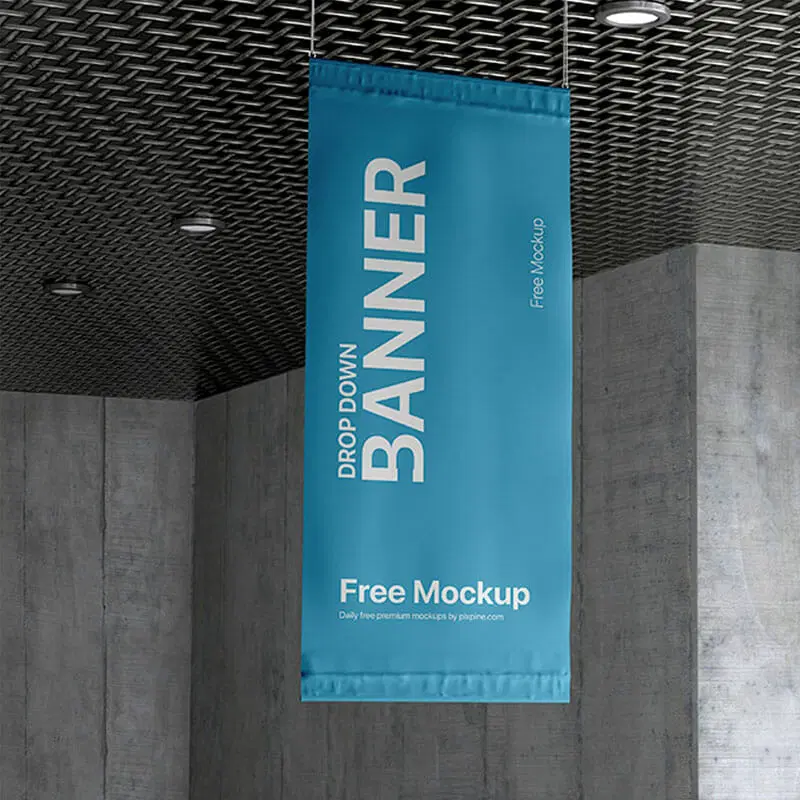 Free Drop Down Hanging Banner Mockup PSD » CSS Author