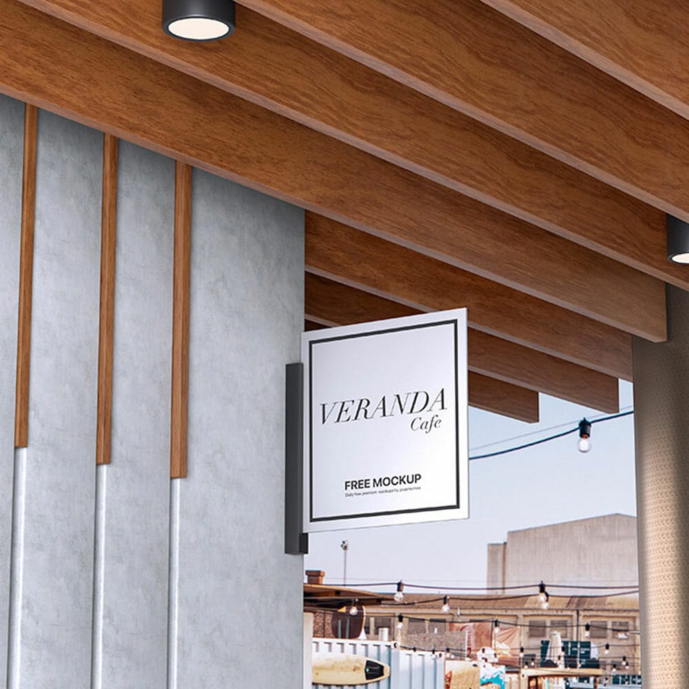 Free Elegant Shop Sign Mockup PSD