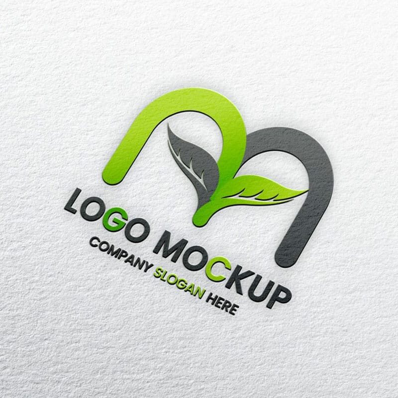 Free Embossed Logo Mockup On White Paper PSD