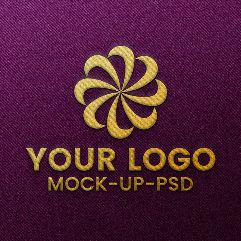 Free Embroidered Stitched Logo Mockup On Pink Fabric PSD