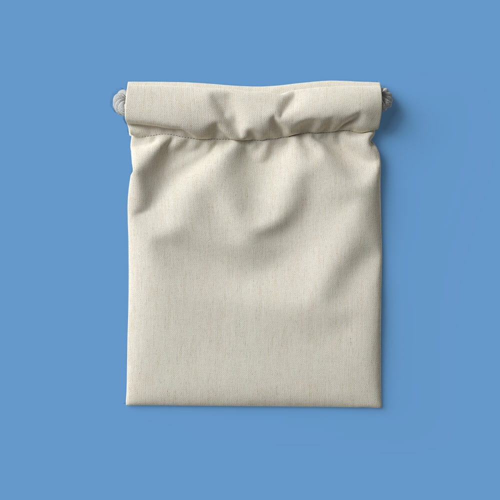 Free Fabric Bag Mockup Top View PSD
