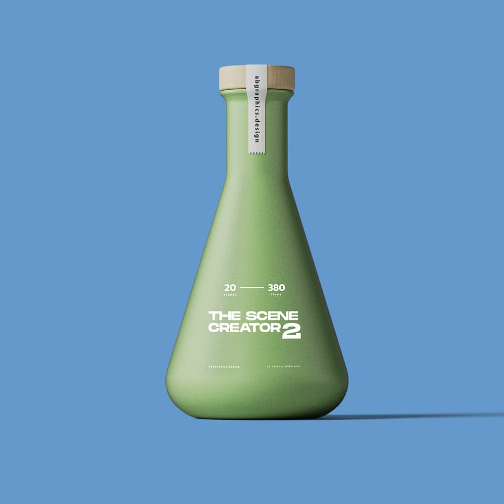Free Front View Bottle Mockup PSD