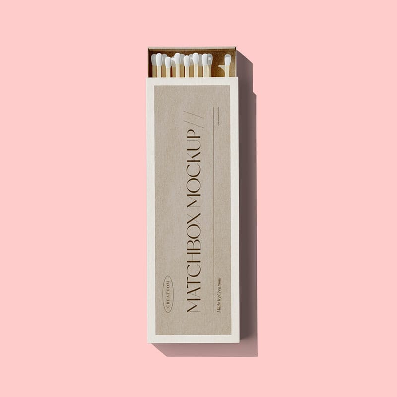 Free Front View Matchbox Mockup PSD » CSS Author