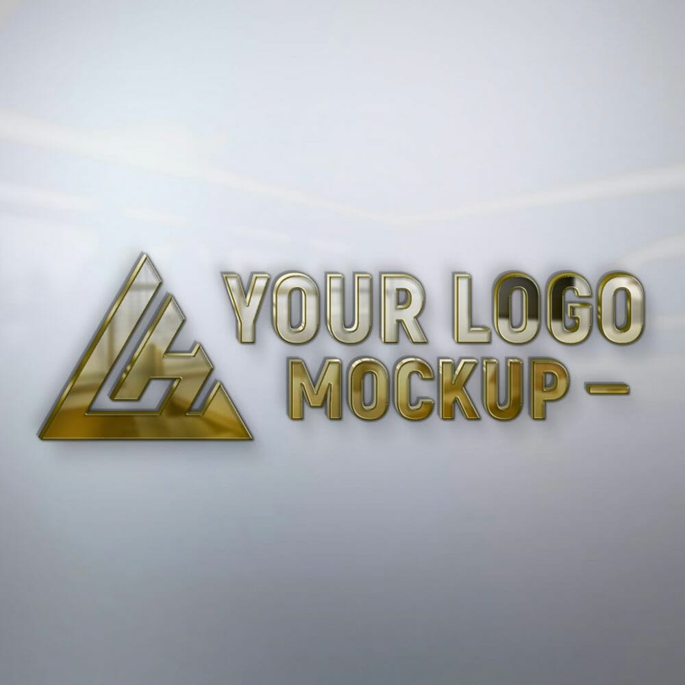 Free Glass Effects Logo Mockup On Office Background PSD