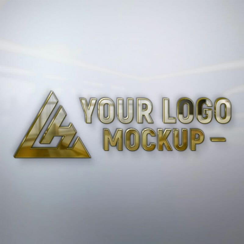 Free Glass Effects Logo Mockup On Office Background PSD