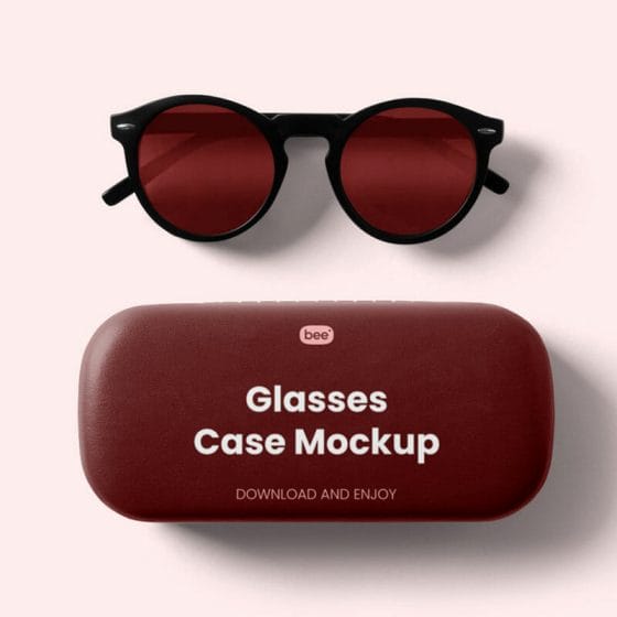 Free Glasses Case Mockup PSD