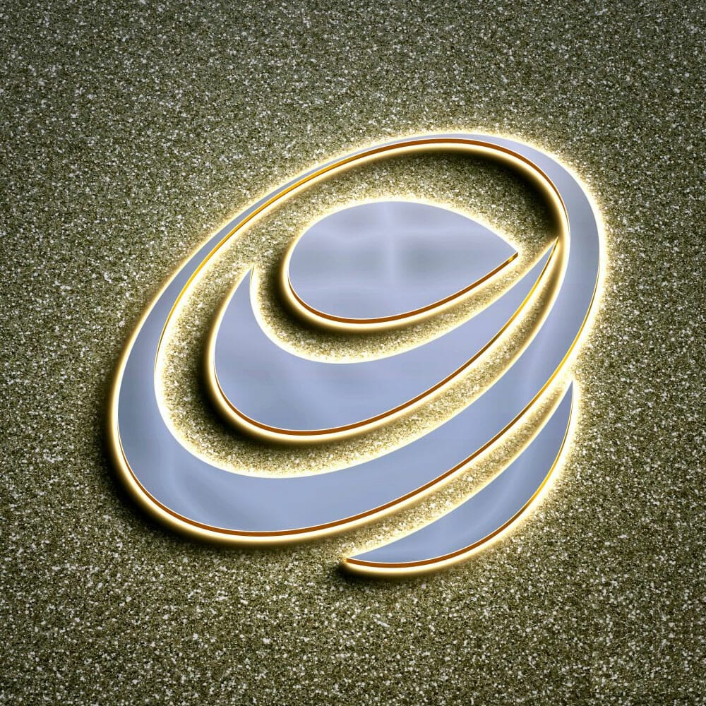 Free Golden Light Logo Mockup PSD